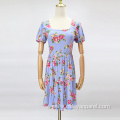 floral print short sleeve dresses